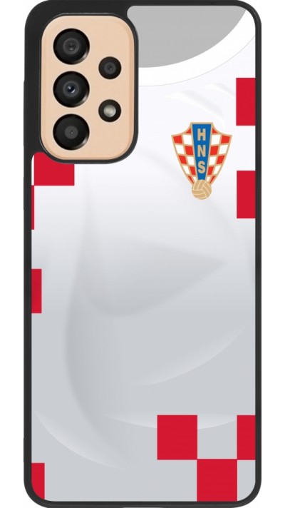 Samsung Galaxy A33 5G Case Hülle - Silikon schwarz Kroatien 2022 personalisierbares Fussballtrikot