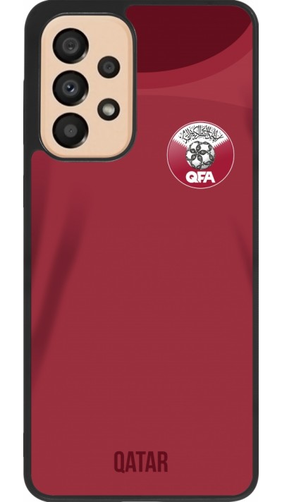 Samsung Galaxy A33 5G Case Hülle - Silikon schwarz Katar 2022 personalisierbares Fussballtrikot