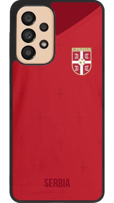 Samsung Galaxy A33 5G Case Hülle - Silikon schwarz Serbien 2022 personalisierbares Fussballtrikot