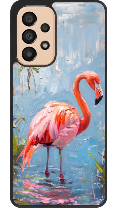 Samsung Galaxy A33 5G Case Hülle - Silikon schwarz Paint Flamingo