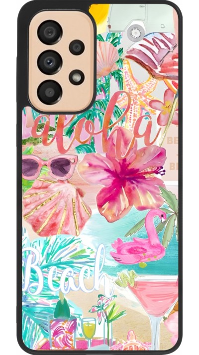 Samsung Galaxy A33 5G Case Hülle - Silikon schwarz Preppy Collage Aloha