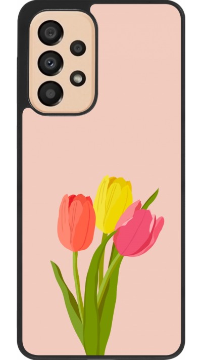 Samsung Galaxy A33 5G Case Hülle - Silikon schwarz Spring 23 tulip trio