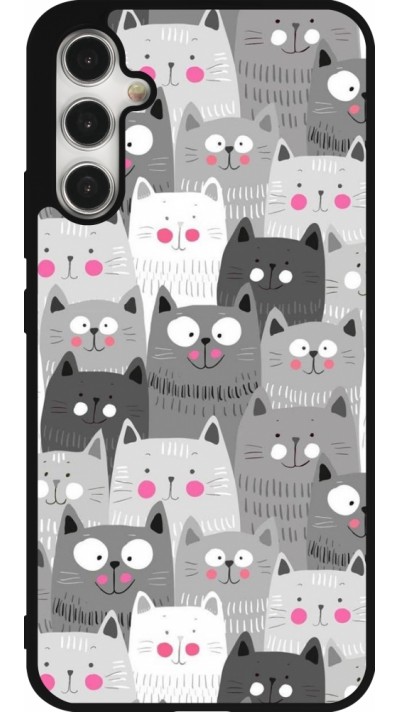 Samsung Galaxy A34 5G Case Hülle - Silikon schwarz Katzenschwärme