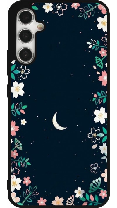 Samsung Galaxy A34 5G Case Hülle - Silikon schwarz Flowers space