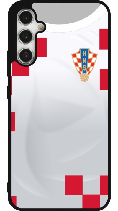 Samsung Galaxy A34 5G Case Hülle - Silikon schwarz Kroatien 2022 personalisierbares Fussballtrikot