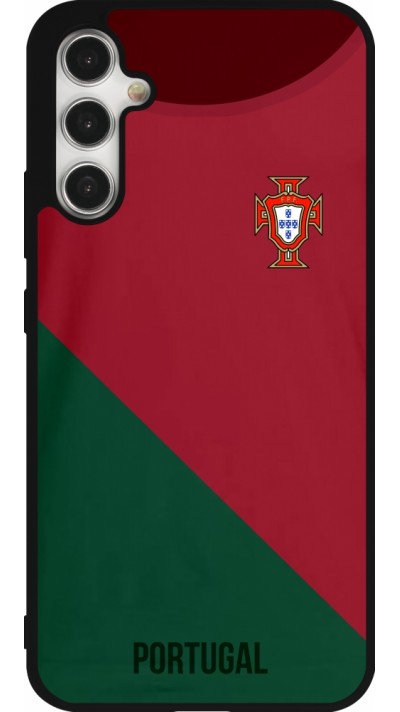 Samsung Galaxy A34 5G Case Hülle - Silikon schwarz Fussballtrikot Portugal2022