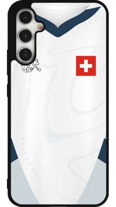 Samsung Galaxy A34 5G Case Hülle - Silikon schwarz Schweiz Away personalisierbares Fussballtrikot