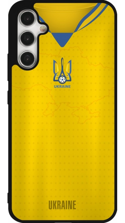 Samsung Galaxy A34 5G Case Hülle - Silikon schwarz Fussballtrikot Ukraine