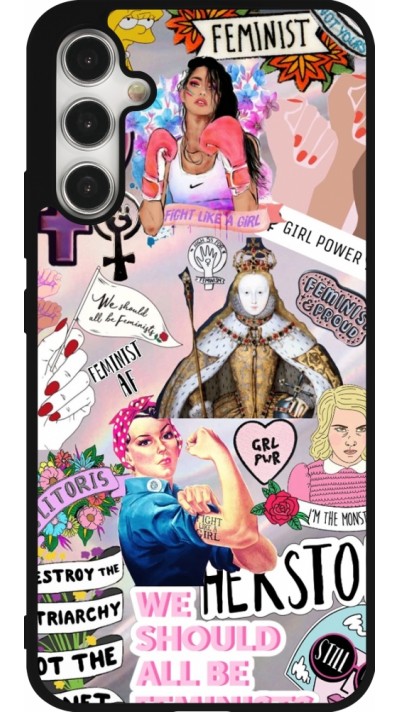 Samsung Galaxy A34 5G Case Hülle - Silikon schwarz Girl Power Collage