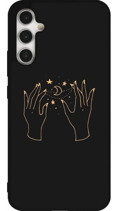 Samsung Galaxy A34 5G Case Hülle - Silikon schwarz Grey magic hands