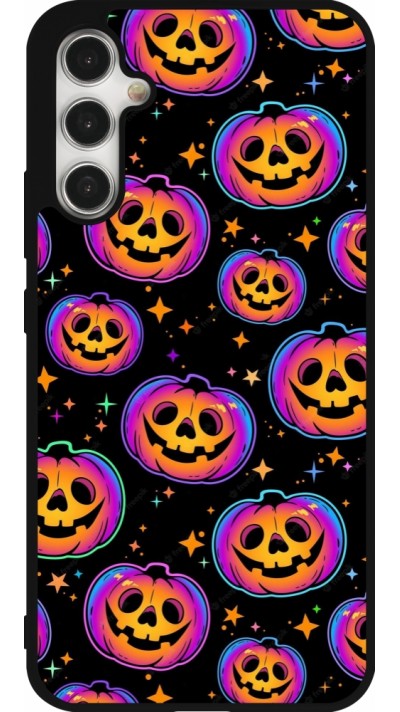 Samsung Galaxy A34 5G Case Hülle - Silikon schwarz Halloween 2024 rainbow pumpkins