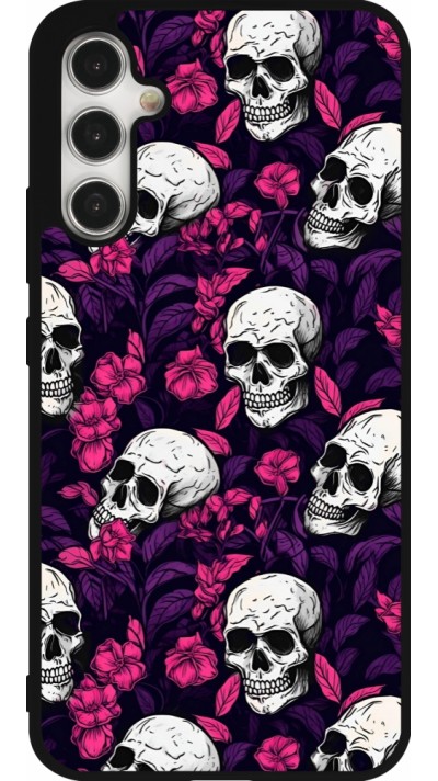 Samsung Galaxy A34 5G Case Hülle - Silikon schwarz Halloween 2024 romantic skulls