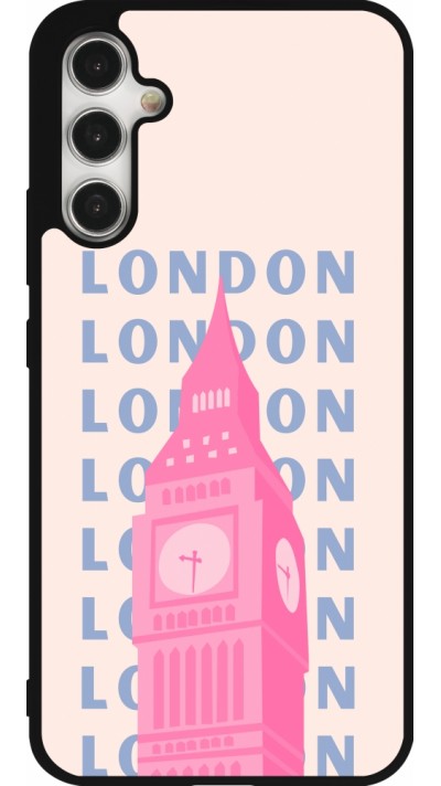 Samsung Galaxy A34 5G Case Hülle - Silikon schwarz London Pink Print