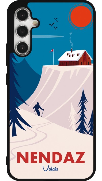Samsung Galaxy A34 5G Case Hülle - Silikon schwarz Nendaz Cabane Ski