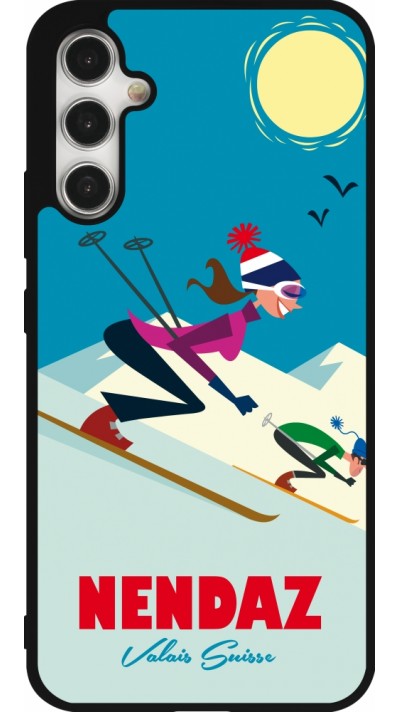 Samsung Galaxy A34 5G Case Hülle - Silikon schwarz Nendaz Ski Downhill