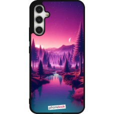 Samsung Galaxy A34 5G Case Hülle - Silikon schwarz Lila-rosa Landschaft