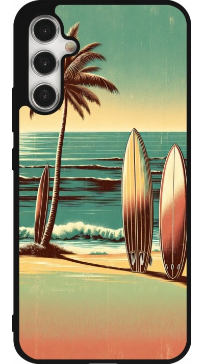 Coque Samsung Galaxy A34 5G - Silicone rigide noir Surf Paradise