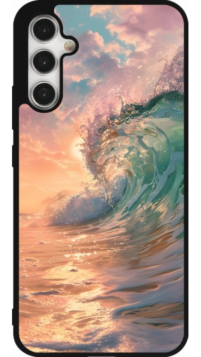 Samsung Galaxy A34 5G Case Hülle - Silikon schwarz Wave Sunset