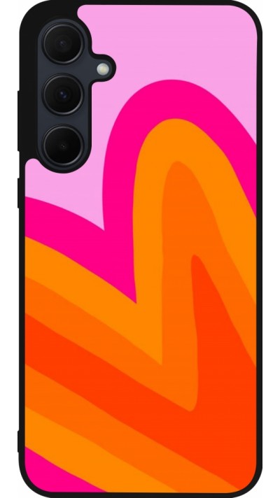 Coque Samsung Galaxy A35 5G - Silicone rigide noir Valentine 2024 heart gradient