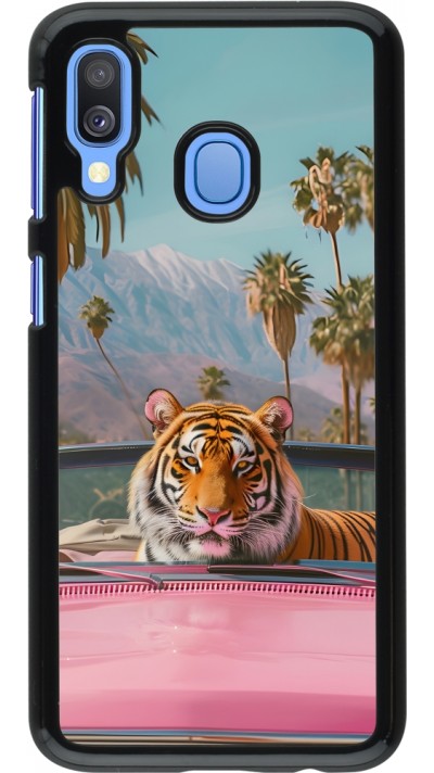 Samsung Galaxy A40 Case Hülle - Tiger Auto rosa