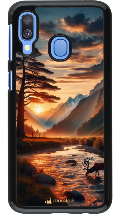 Coque Samsung Galaxy A40 - Valley Sunset Deer Tree