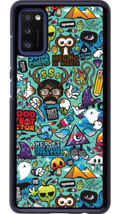 Samsung Galaxy A41 Case Hülle - Mixed Cartoons Turquoise