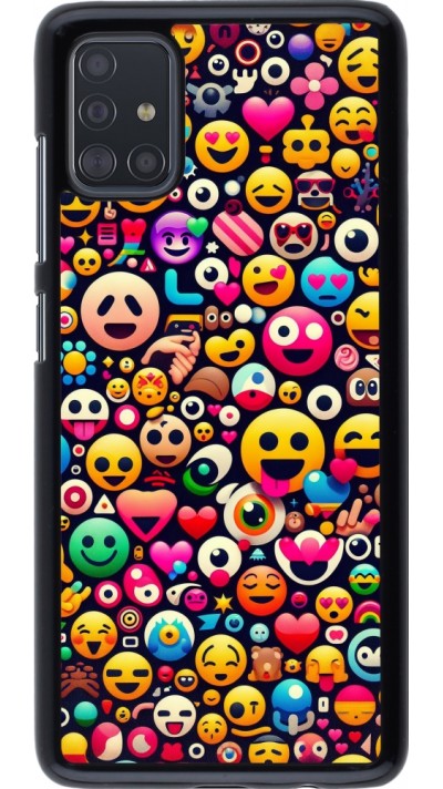 Samsung Galaxy A51 Case Hülle - Emoji Mix Farbe
