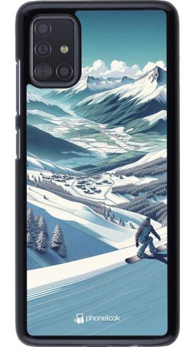 Coque Samsung Galaxy A51 - Snowboarder Montagne