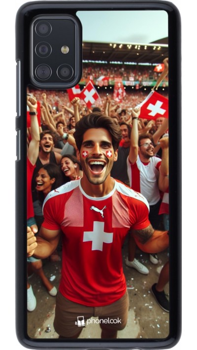 Samsung Galaxy A51 Case Hülle - Schweizer Fan Euro 2024