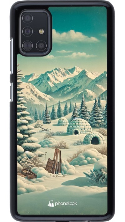 Coque Samsung Galaxy A51 - Vintage Snowy Mountain Igloo