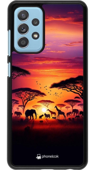 Samsung Galaxy A52 Case Hülle - Safari Sonnenuntergang Wildtiere