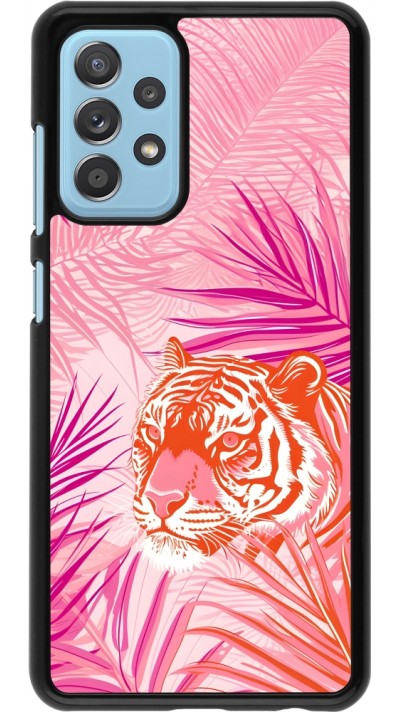 Samsung Galaxy A52 Case Hülle - Tiger Palmen rosa