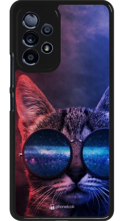 Samsung Galaxy A53 5G Case Hülle - Red Blue Cat Glasses