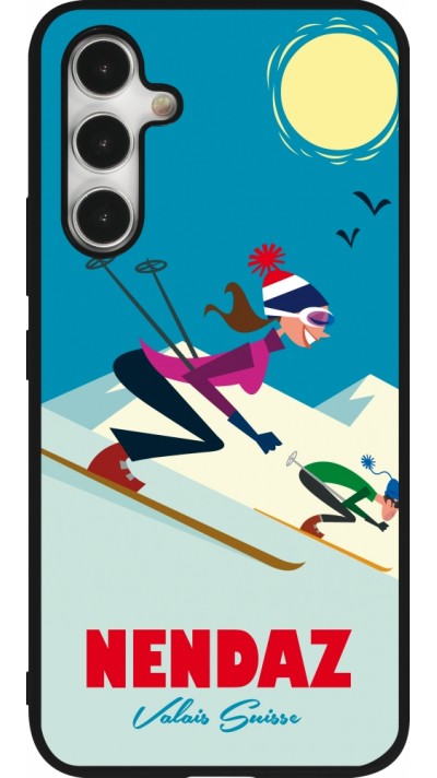Samsung Galaxy A54 Case Hülle - Silikon schwarz Nendaz Ski Downhill