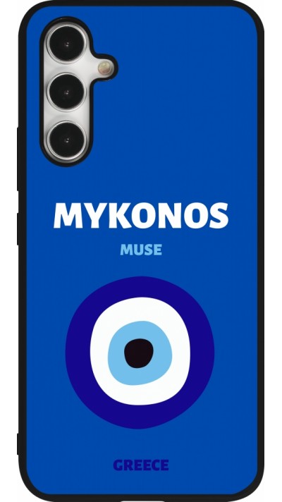 Samsung Galaxy A54 Case Hülle - Silikon schwarz Pop Summer Destination Mykonos