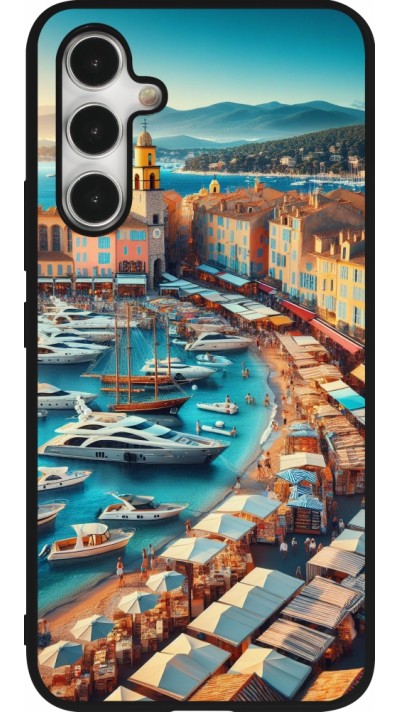 Samsung Galaxy A54 Case Hülle - Silikon schwarz Saint-Tropez Strand