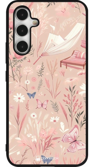 Samsung Galaxy A54 Case Hülle - Silikon schwarz Sommer Pastellmuster