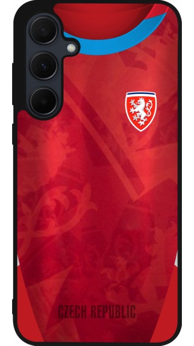 Samsung Galaxy A55 5G Case Hülle - Silikon schwarz Tschechische Republik personalisierbares Fussballtrikot