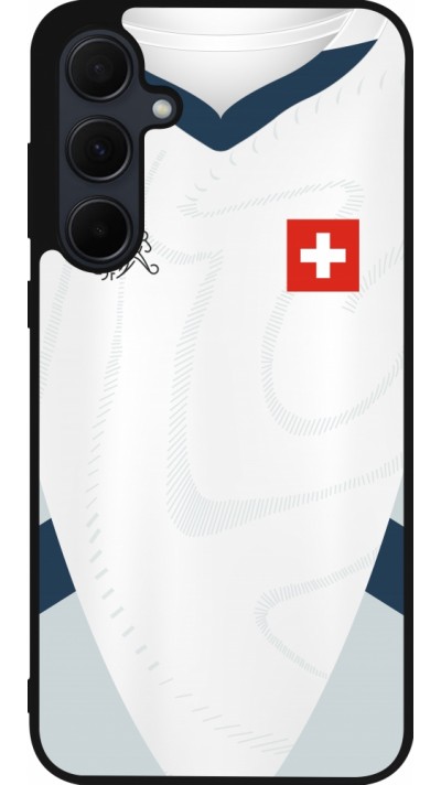 Samsung Galaxy A55 5G Case Hülle - Silikon schwarz Schweiz Away personalisierbares Fussballtrikot