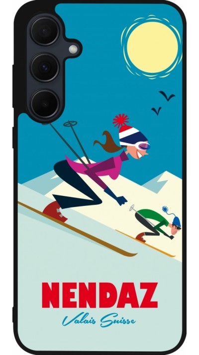 Samsung Galaxy A55 5G Case Hülle - Silikon schwarz Nendaz Ski Downhill