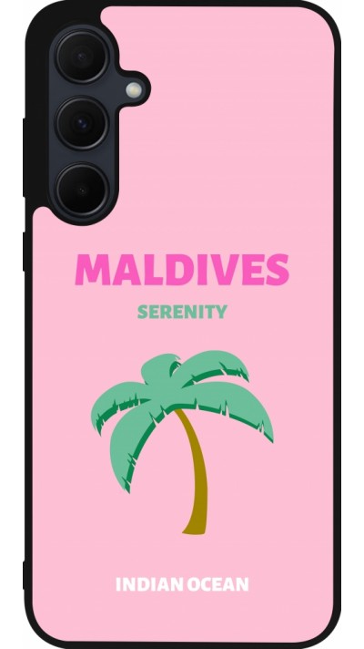 Samsung Galaxy A55 5G Case Hülle - Silikon schwarz Pop Summer Destination Maldives