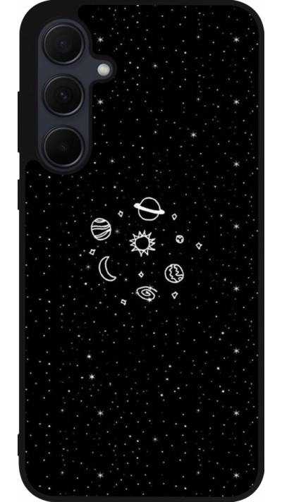 Coque Samsung Galaxy A55 5G - Silicone rigide noir Space Doodle