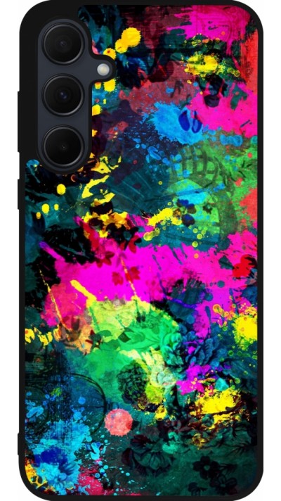 Samsung Galaxy A55 5G Case Hülle - Silikon schwarz Splash paint