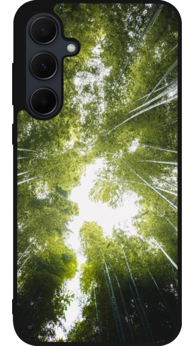 Coque Samsung Galaxy A55 5G - Silicone rigide noir Spring 23 forest blue sky