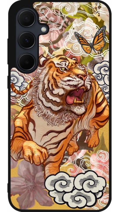 Coque Samsung Galaxy A55 5G - Silicone rigide noir Spring 23 japanese tiger