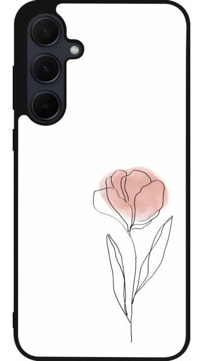 Coque Samsung Galaxy A55 5G - Silicone rigide noir Spring 23 minimalist flower