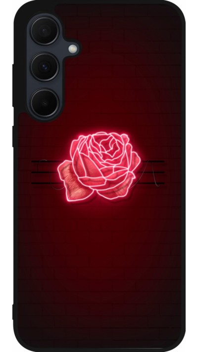Coque Samsung Galaxy A55 5G - Silicone rigide noir Spring 23 neon rose