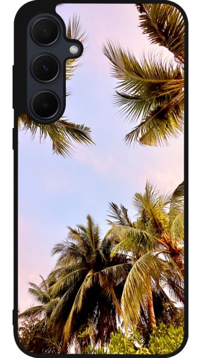 Coque Samsung Galaxy A55 5G - Silicone rigide noir Summer 2023 palm tree vibe