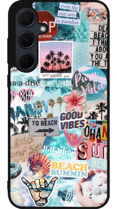Coque Samsung Galaxy A55 5G - Silicone rigide noir Summer 20 collage