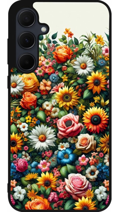 Coque Samsung Galaxy A55 5G - Silicone rigide noir Summer Floral Pattern